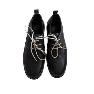 Gravity Defyer Mens Black Oxford Lace Up Leather Round Toe Casual Shoes Size 9.5